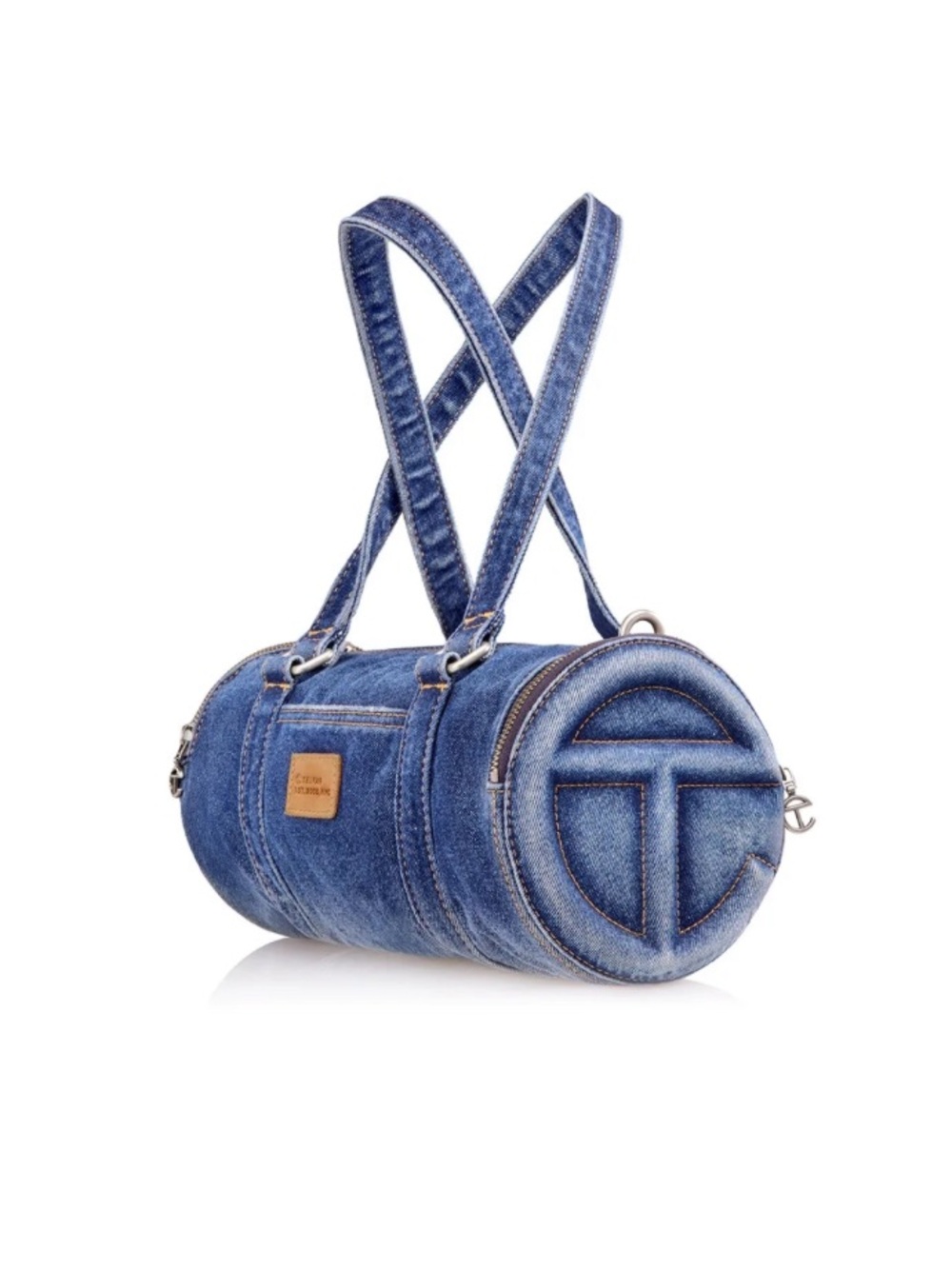Telfar Azalea Denim Barrel Crossbody Bag - Small